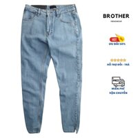 Quần Jeans Blue Straight - Brother Menswear - Xẻ gấu cá tính, phom dáng trẻ trung