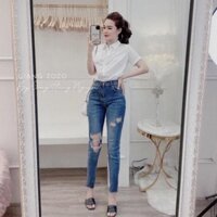 Quần jeans boy xanh rách cá tính