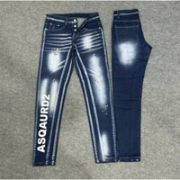 Quần jeans dài nam 4 cúc phối rách xước nhẹ vẩy sơn co giãn phong cách thời trang hottrend