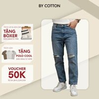 Quần Jeans Dài Nam Cao Cấp Regular Xanh Đậm BY COTTON