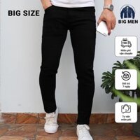 Quần Jeans Đen Black PREMIUM Bigsize 130KG upto 44 Trơn Form Slim