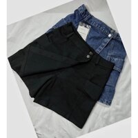 Quần Jeans giả váy túi sườn, vạt lệch siêu cá tính chất liệu Jeans cao cấp CV01