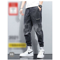 Quần Jeans Jogger thể thao Rin Nam Chất Bò Cao Cấp Xanh trơn Ống Bó Co Giãn P35