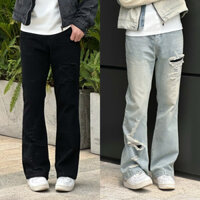 Quần Jeans Loe Douying Nam Nữ 2 Màu Đen tuyền / xanh Classic menswear pant [164]