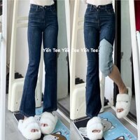 Quần jeans loe gấu nhọn Yến Tee mới 2025, thiết kế gấu nhọn đẹp lạ