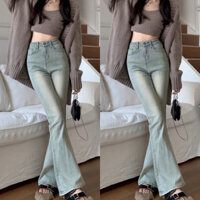 Quần jeans loe lưng cao ống dài hàng loại 1 chất co dãn đủ 3 màu