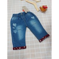 Quần jeans lửng bé gái hình tim 136