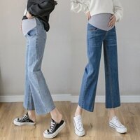 Quần Jeans Lưng Thun Co Giãn Thiết Kế Thoải Mái Cho Mẹ Bầu