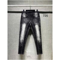 Quần jeans nam dài đen wash rách xước cào nhẹ vẩy sơn co giãn trẻ trung năng động hottrend