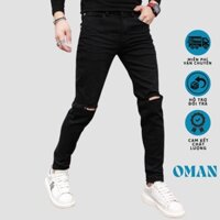 Quần jeans nam đen skinny Rách Gối, chât jeans cao cấp mềm mịn, co dãn 4 chiều - Quần Jeans form slim fit hot 2022