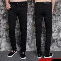 Quần jeans nam đen trơn chất cotton size 32