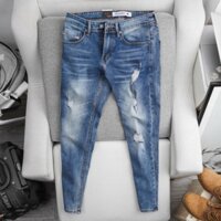 Quần jeans nam DIESEL phom căn bản màu xanh xước nhẹ (mua 2 sản phẩm  fiship)