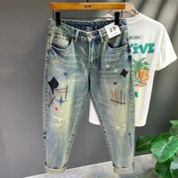 Quần jeans nam Mỹ, dáng rộng, mỏng, thời trang, quần jeans thẳng