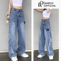 Quần jeans Nam Nữ dáng thung, quần jeans cạp cao phong cách Ulzzang_A22