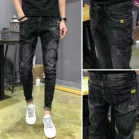 Quần jeans nam ôm co giãn 4 chiều skinny jean nam không rách chất bò màu xanh thời trang