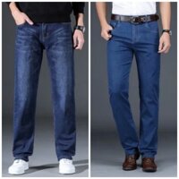 Quần Jeans Nam Phom Rộng Ống Suông 18-20cm, Trơn Đẹp.