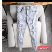 Quần jeans nam rách một gối cá tính cực ngầu V5062