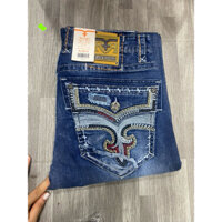 quần JEANS nam rock màu xanh ông địa chỉ nổi túi nắp hộp .