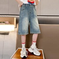 Quần jeans ngố  ống xuông cho bé gái sz 20-45kg, quần bò ngố, lửng cho bé chất giãn mềm