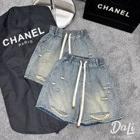 Quần jeans ngố rách cạp chun ống rộng hàng QCL1