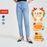 Quần jeans nữ CANIFA chất liệu cotton dáng rộng cạp cao 6BJ24S002