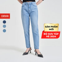 Quần jeans nữ CANIFA chất liệu cotton dáng rộng cạp cao 6BJ24S002