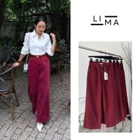 Quần Jeans Nữ Cạp Cao Ống Suông Đơn Giản Màu Đỏ RR09, Quần Jeans Ống Rộng Màu Đỏ Hottrend Lima Fashion