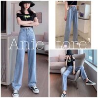 Quần Jeans Nữ Culottes Ống Rộng Dáng  🦋 Quần Bò Nữ Cạp Cao Trơn 3 Màu 🦋