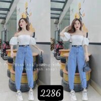 Quần jeans nữ dáng baggy chất liệu vải bò 🥇  , i