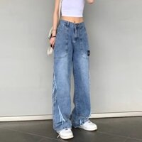 Quần jeans nữ dáng thung, quần jeans cạp cao phong cách Ulzzang_j26