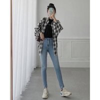 QUẦN JEANS NỮ LƯNG CAO CO GIÃN TỐT SKINNY ỐNG BÓ NÂNG MÔNG (MẪU RÁCH/KHÔNG RÁCH GỐI)