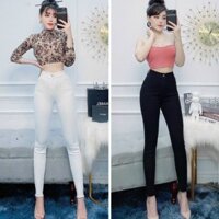 Quần Jeans Nữ Lưng Cao Trắng. Quần Jean Trắng Lưng Cao Qua Rốn