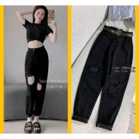 Quần jeans nữ lưng cao.