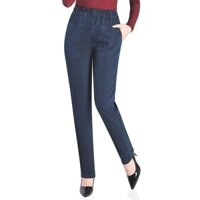 Quần jeans nữ ống côn, quần bò nữ cạp thun chất denim bền bỉ lên form cực xinh QS33