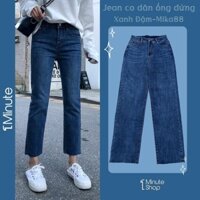 Quần Jeans Nữ Ống Đứng - Quần Bò Nữ Ống Đứng Cạp Cao Phong Cách Ulzzang
