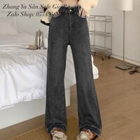 Quần Jeans Nữ Ống Rộng Quảng Châu Cao Cấp, Lưng Cao, Nhiều Màu Năng Động Thời Trang Zhang Ya Săn Sale
