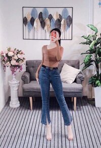 QUẦN JEANS NỮ ỐNG RỘNG XẺ ỐNG MẪU MỚI 2019 MS0065