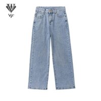 QUẦN JEANS NỮ ỐNG SUÔNG RỘNG LƯNG CAO VẢI ĐẸP MỊN VIET FASHION