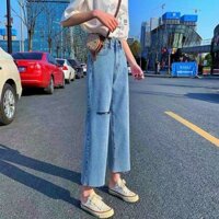 Quần jeans nữ ống suông
