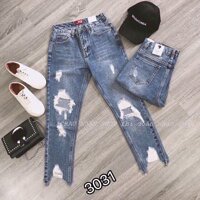 Quần Jeans Nữ Phối Rách Cao Cấp N3031