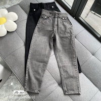 Quần jeans nữ, quần baggy trơn lưng siêu cao hack dáng cực tốt ( nấm lùn mặc siêu xinh ) LINH ĐAN SHOP9698 382