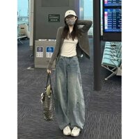 Quần Jeans Nữ, Quần Bò Nữ Ống Rộng Phong Cách Hàn Quốc KT30