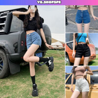 Quần jeans nữ, quần short jeans ngắn basic màu xanh đủ size S M L SKUQ-18ADN yg.shopspe