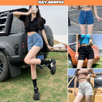 Quần jeans nữ, quần short jeans ngắn basic màu xanh đủ size S M L SKUQ-18ADN may.shop98