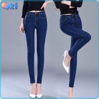 Quần jeans Nữ Skinny Lưng cao OoKi Quần Bò Nữ Cạp Cao Co Giãn