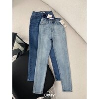 Quần jeans nữ skinny wax đá co giãn dài 92cm URATV