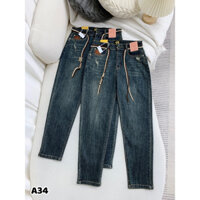 Quần Jeans Nữ Sky Jeans Kiểu Dáng Baggy Chất Liệu Co Giãn Phong Cách Trẻ Trung Năng Động A34