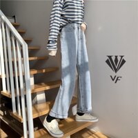 QUẦN JEANS NỮ SUÔNG XANH NHẠT LƯNG CAO DÀI CHẠM MẮT CÁ (VIET FASHION)