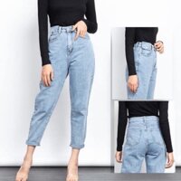 Quần Jeans Nữ Trơn Túi Nắp Dáng Baggy 2 Màu C010