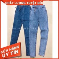 QUẦN JEANS ÔM LƯNG CAO 5 nút CHẤT JEANS MỀM GIÃN- hình thật chính chủ